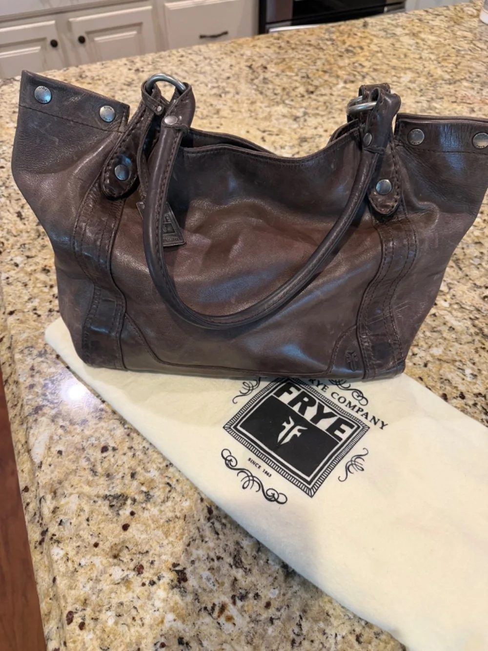 Frye Distressed Leather Hobo Shoulder Bag – Brown w/ Dust Bag